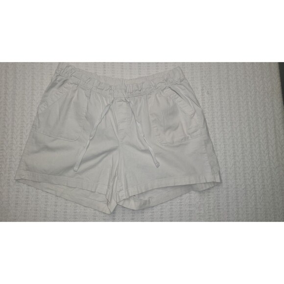 Lane Bryant Drawstring Waist Cream Linen/Rayon Womens Shorts 16 - Picture 1 of 6